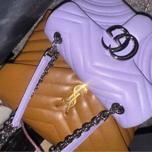 Gucci Women's Lavender Quilted Shoulder Bag